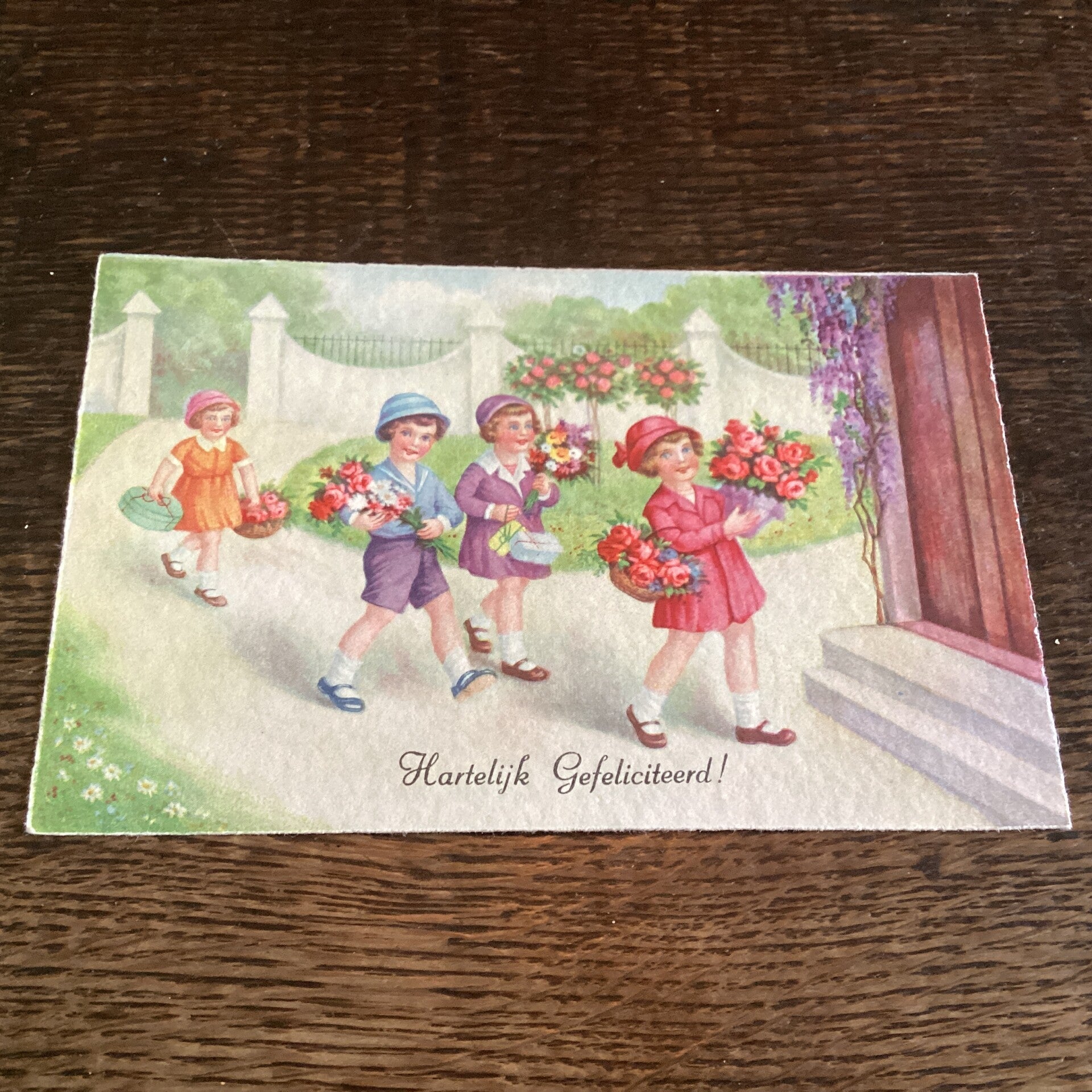 Antieke verjaardagskaart begin 1900 onbeschreven