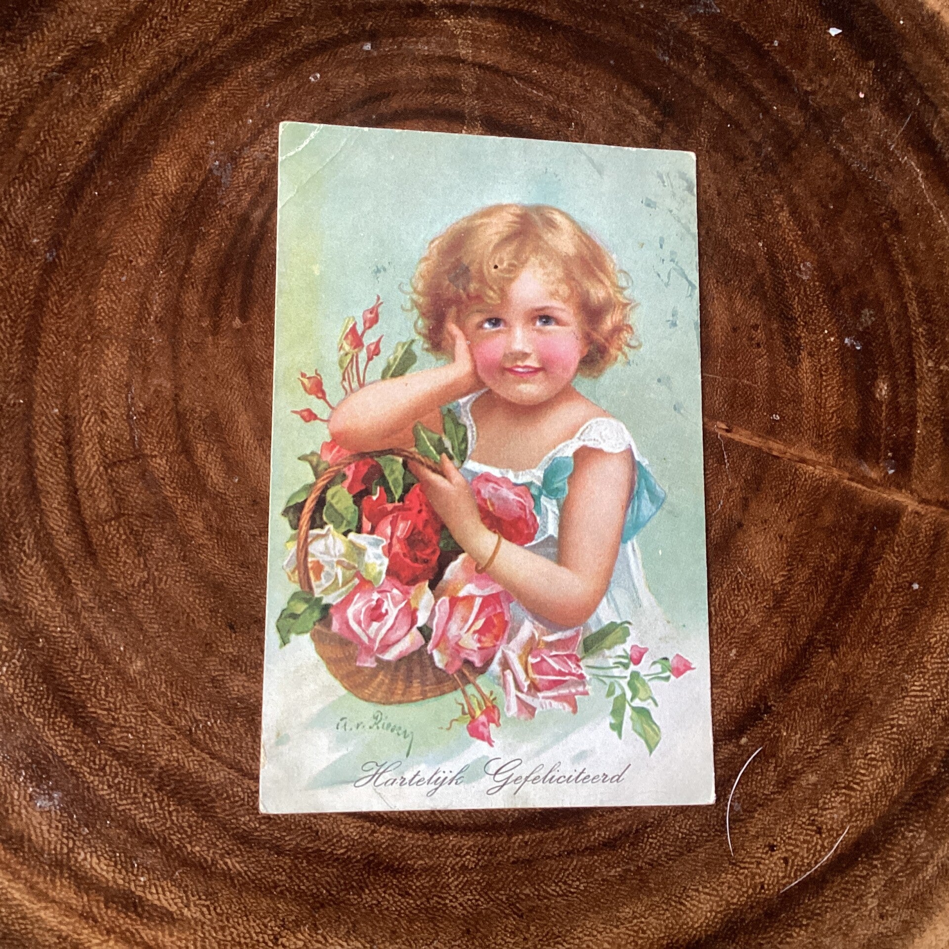 Antieke verjaardagskaart, 1930