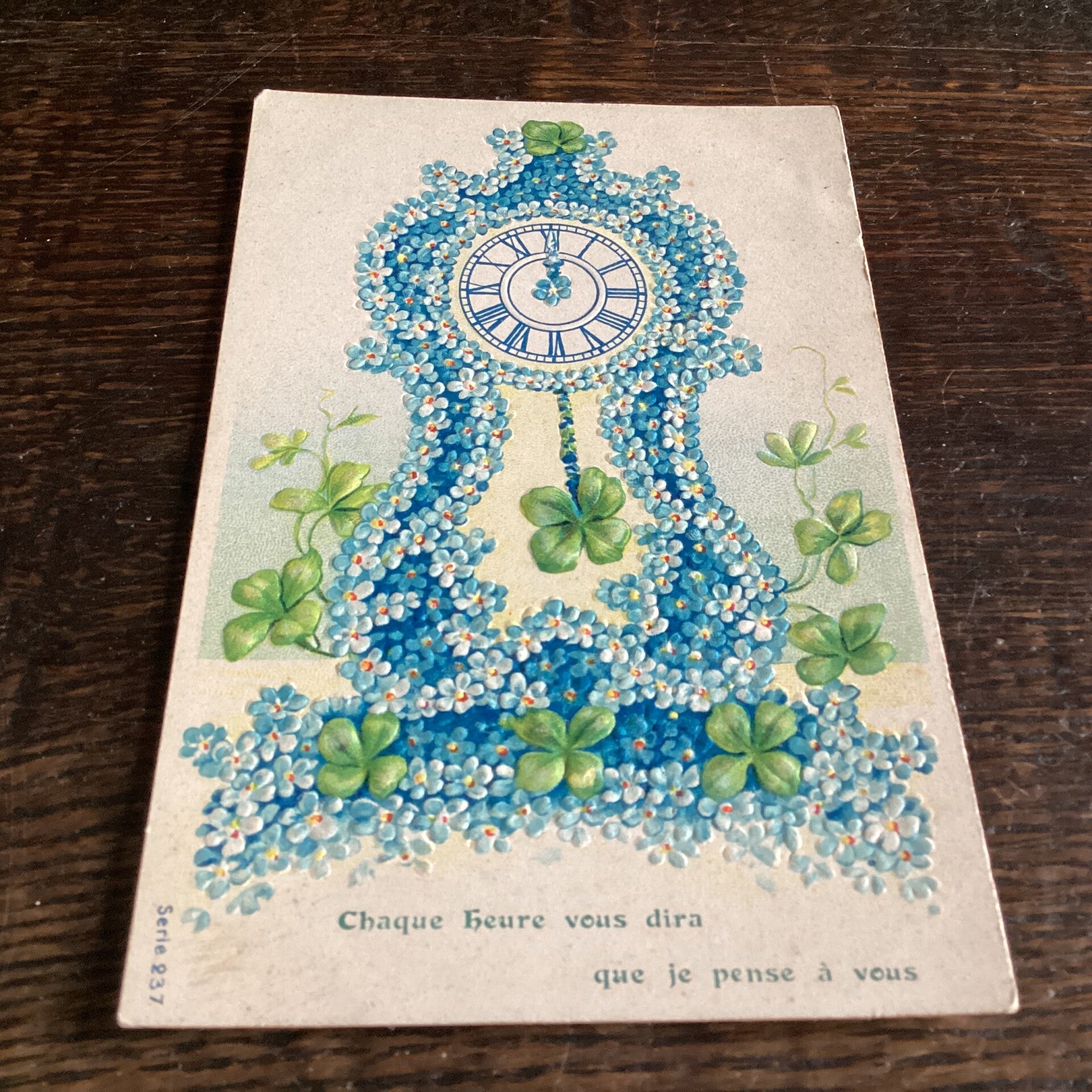 Antiek romantische kaart in reliëf, begin 1900, onbeschreven