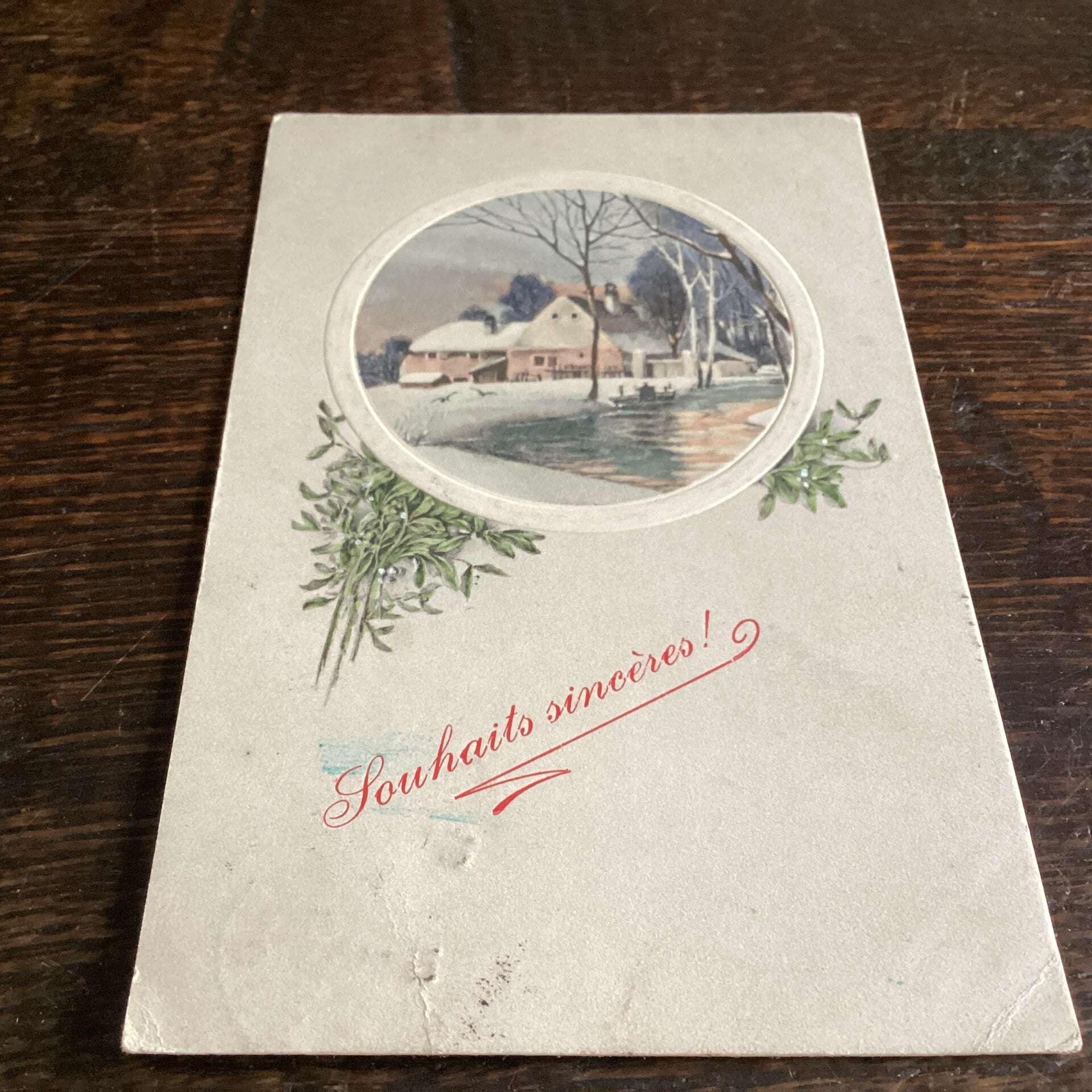 Antiek romantische kaart in reliëf, 1913