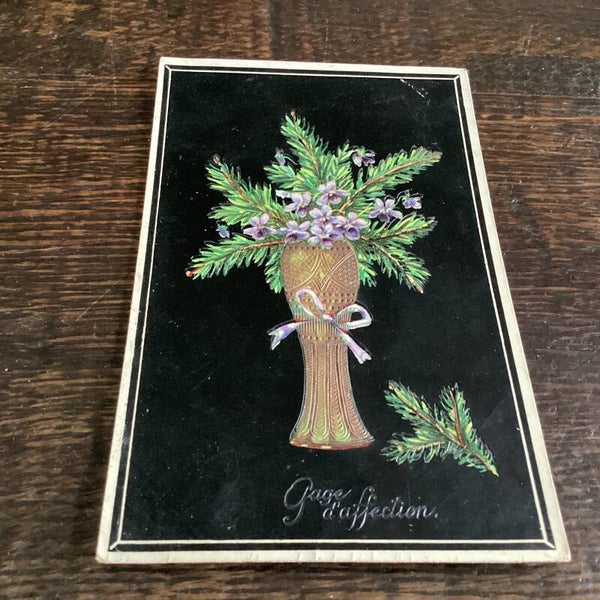 Antiek romantische kaart in reliëf, 1912