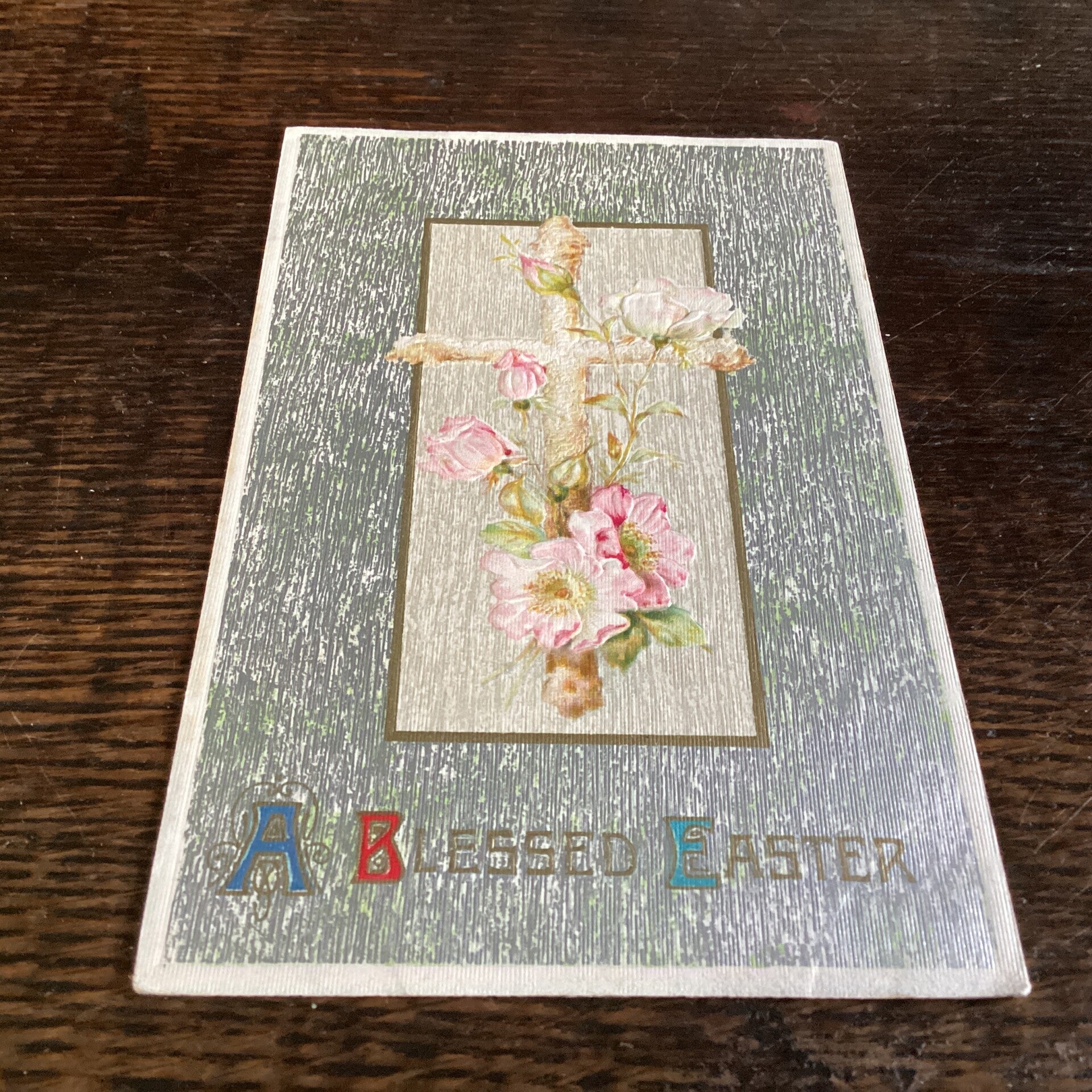 Antieke paaskaart in reliëf, USA, 1910