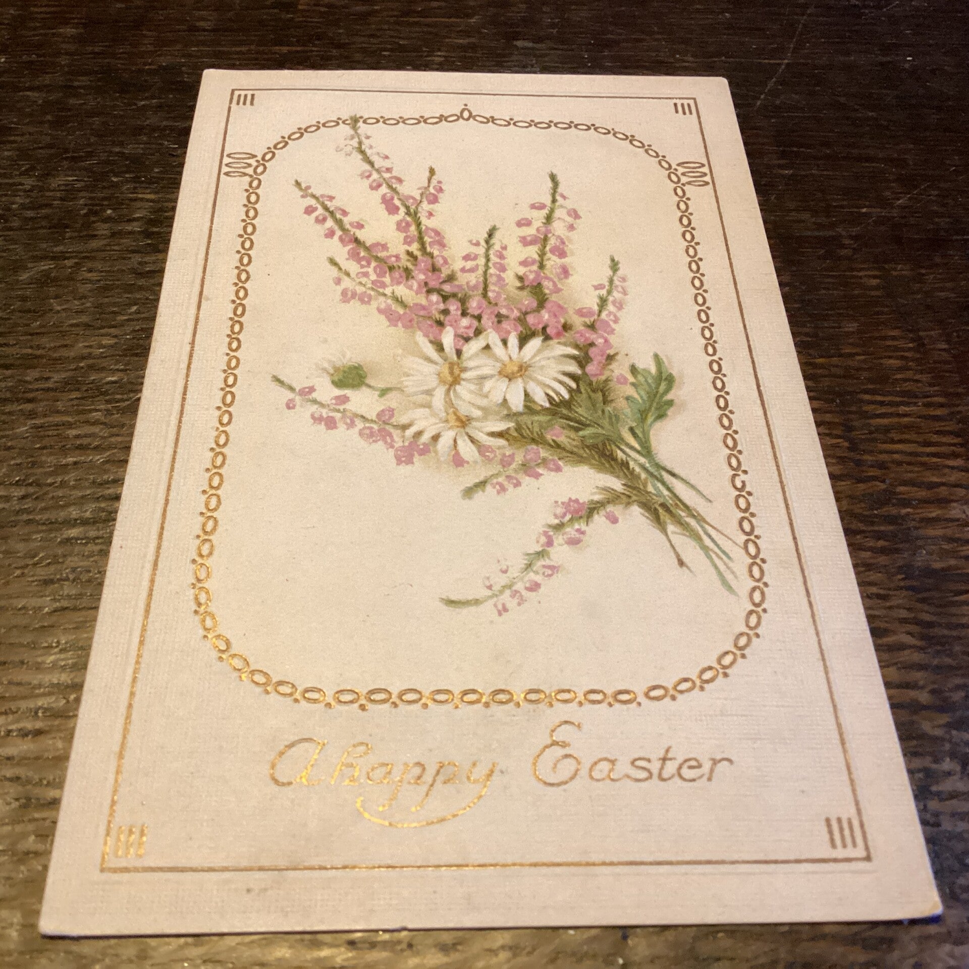 Antieke paaskaart in reliëf, voorjaarsboeket, USA, begin 1900