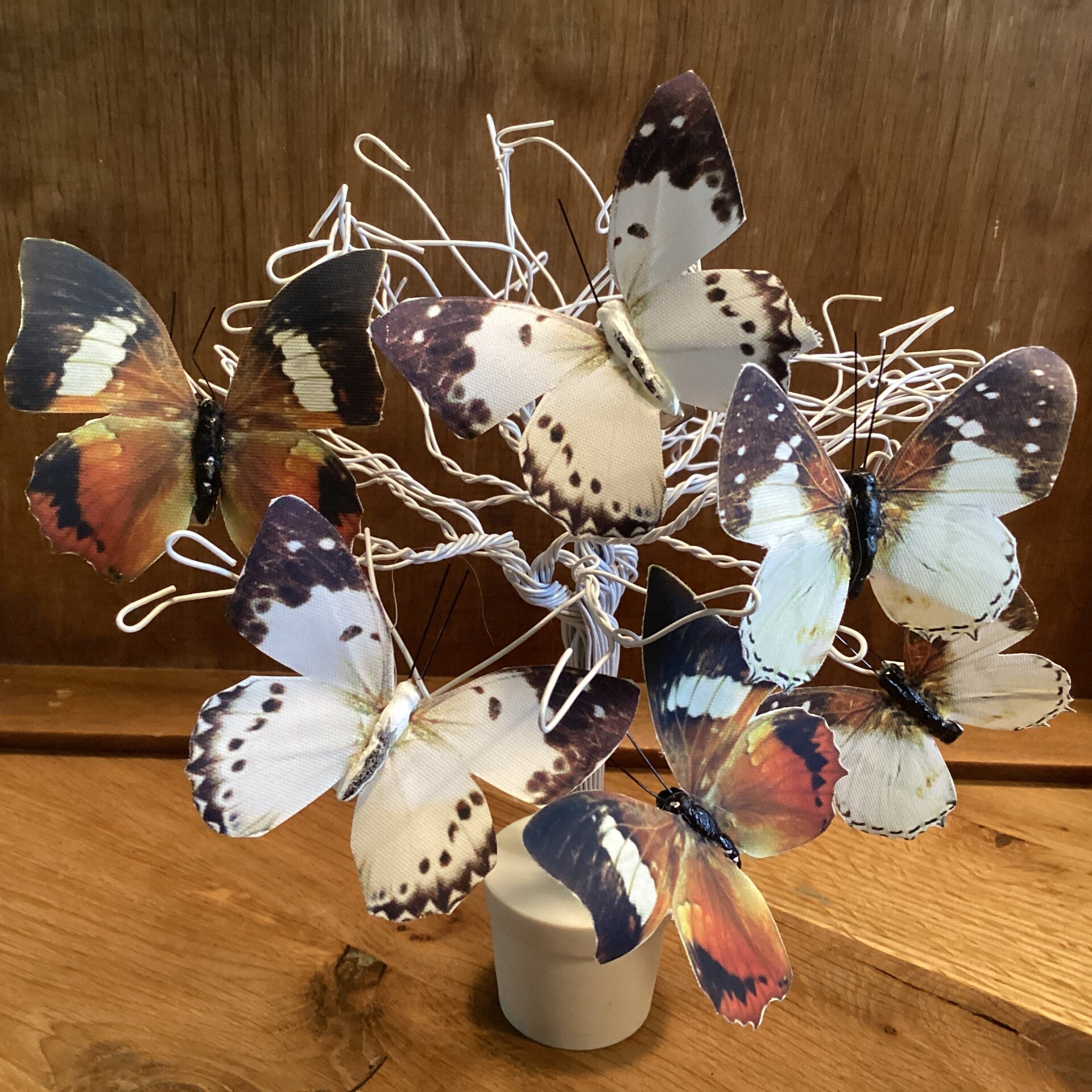 6 papieren vlinders op klem (excl.boompje) mooi in de paastak