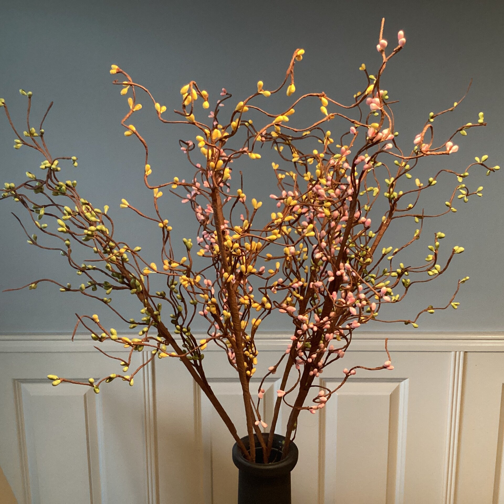 6 kunst paastakken lengte 70 cm met knoppen