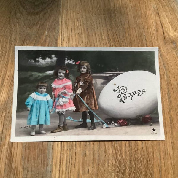 Antieke paaskaart met kinderen 1903