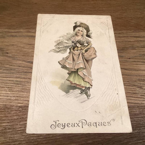 Antieke paaskaart in reliëf uit 1907