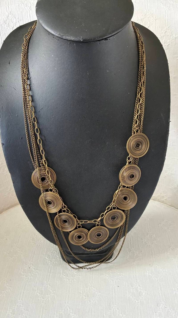 Prachtig koperen ketting, lang model