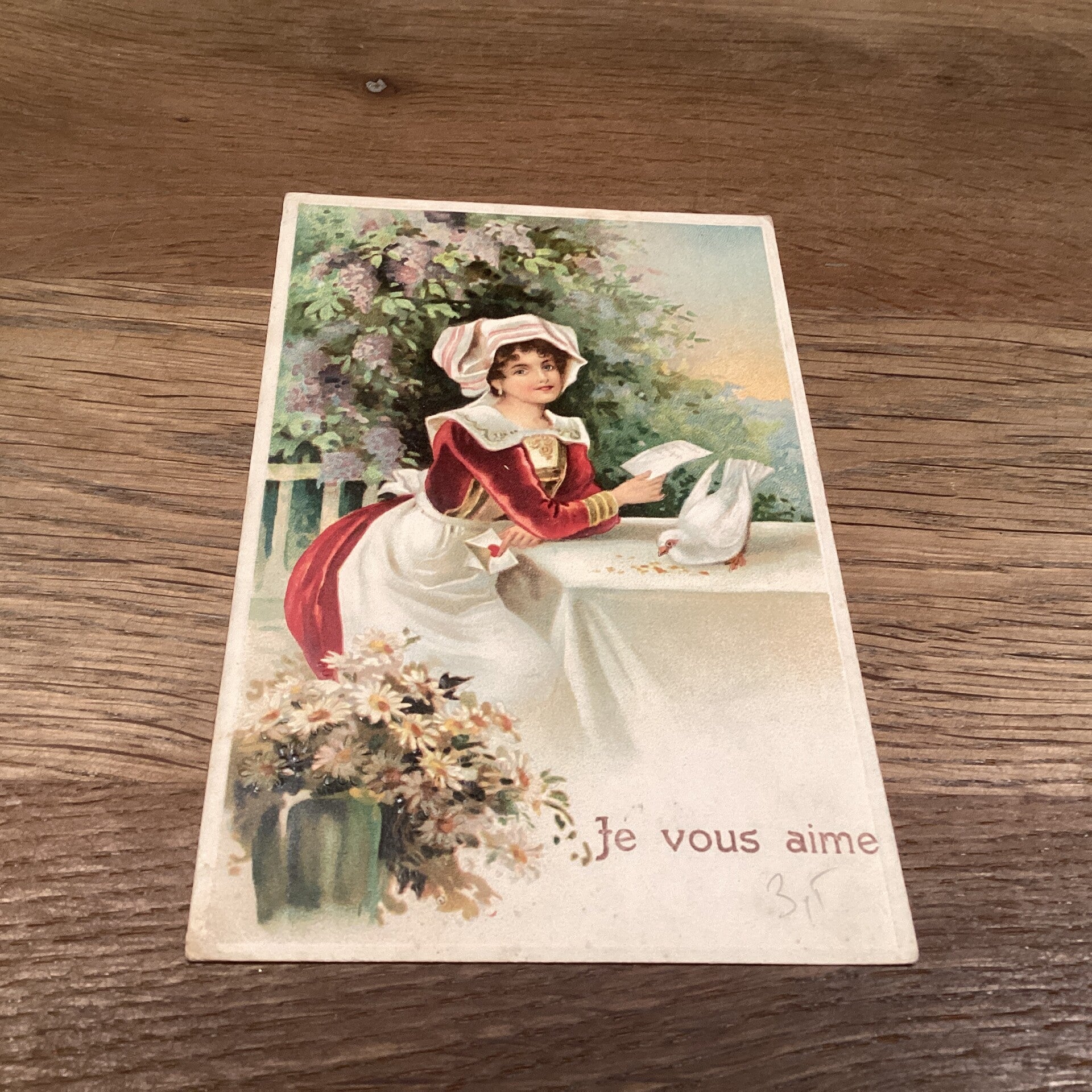 Antiek romantische kaart in reliëf, begin 1900