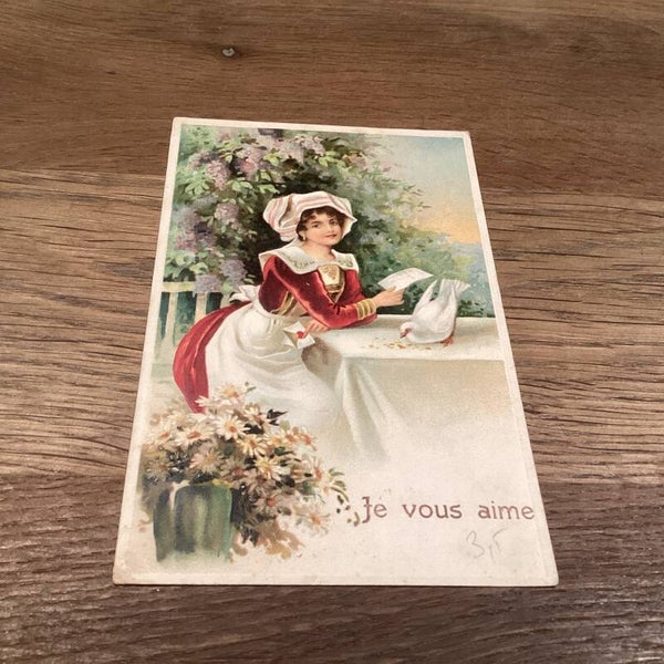 Antiek romantische kaart in reliëf, begin 1900