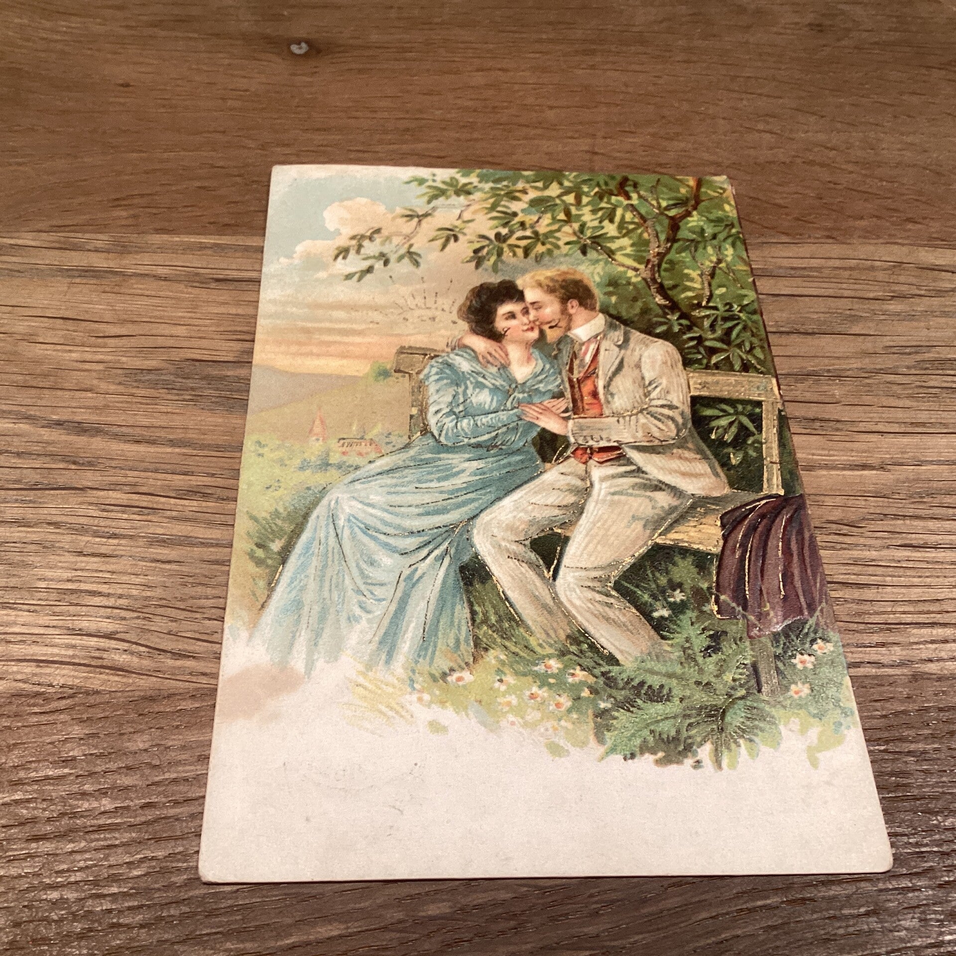 Antiek romantische kaart in reliëf, 1906