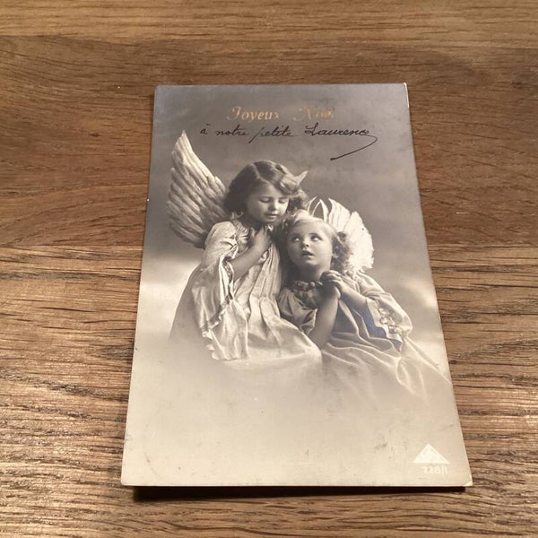 Antieke kerstkaart engelen kinderen, 1913