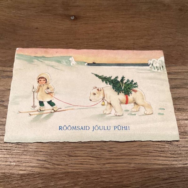 Antieke kerstkaart uit Estland, 1927