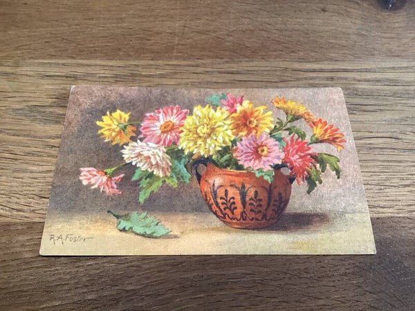 Antieke bloemenkaart, onbeschreven, begin 1900