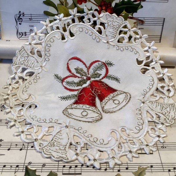 Vintage kerstkleedje rond 19 cm diameter