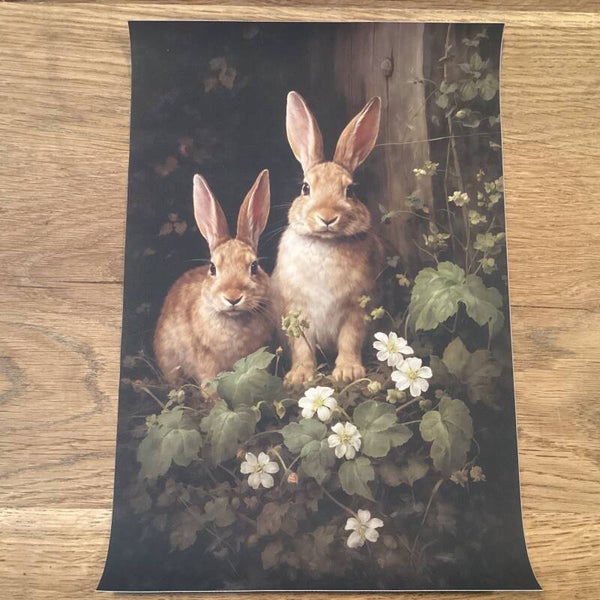 Doek met haasjes 20x30 cm