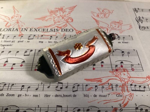 Antieke kerstbal harmonica, 9 cm