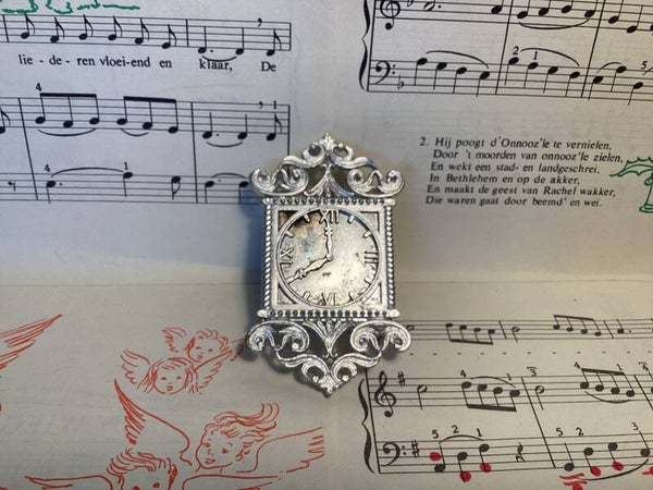“Antieke” klok van zilver kunststof, Italy jaren 60