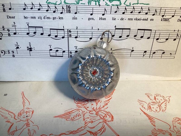 Kunststof vintage deukbal kerstbal jaren 60 italy diam.5 cm