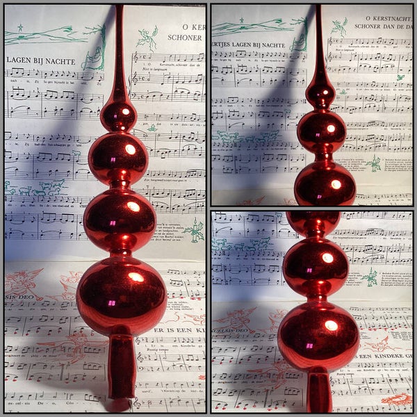Zeer grote oude rood glazen piek, 38 cm