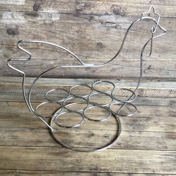 Ijzeren kip standaard voor 10 eieren28x21x14 cm