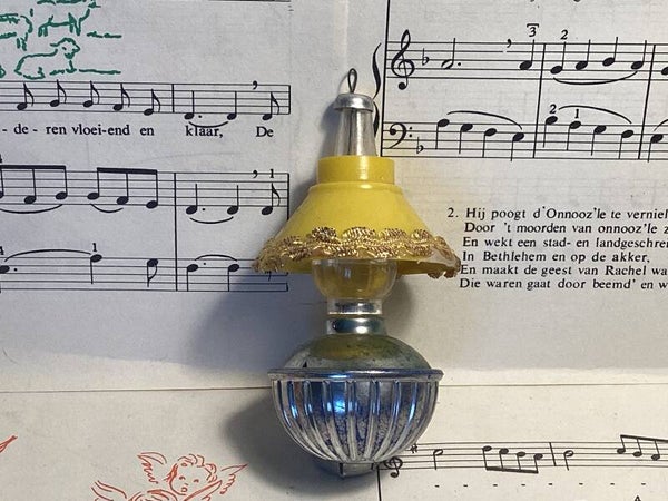 Vintage jaren 60 plastic fantastic lampion met gele lampenkap, 8 cm