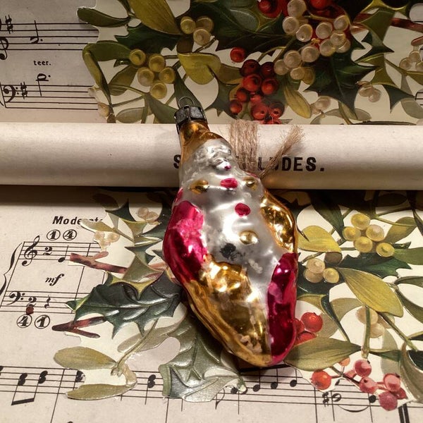 Antieke kerstbal clown 9 cm