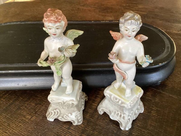 2 porseleine italiaanse engeltjes (één verlijmd nekje) 16 cm