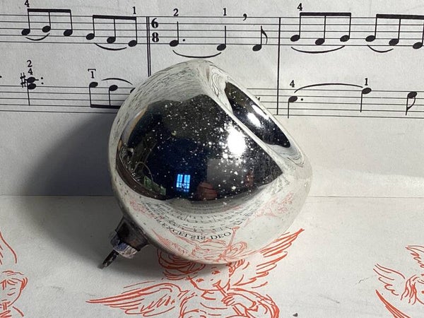 Antieke kerstbal, onderkant deuk, 5 cm
