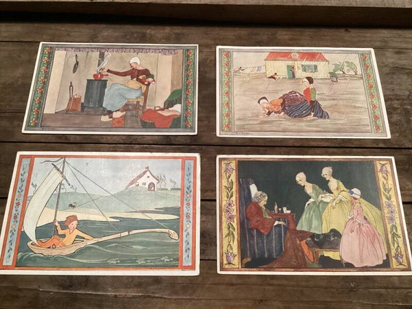 4x Rie Cramer kaart kinderdeuntjes/versjes van vroeger