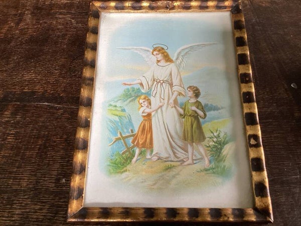Engel met kinderen afbeelding in lijst 16,5x22,5 cm