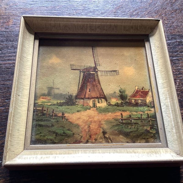 Oud hollands landschap molens 12,5x12,5 cm
