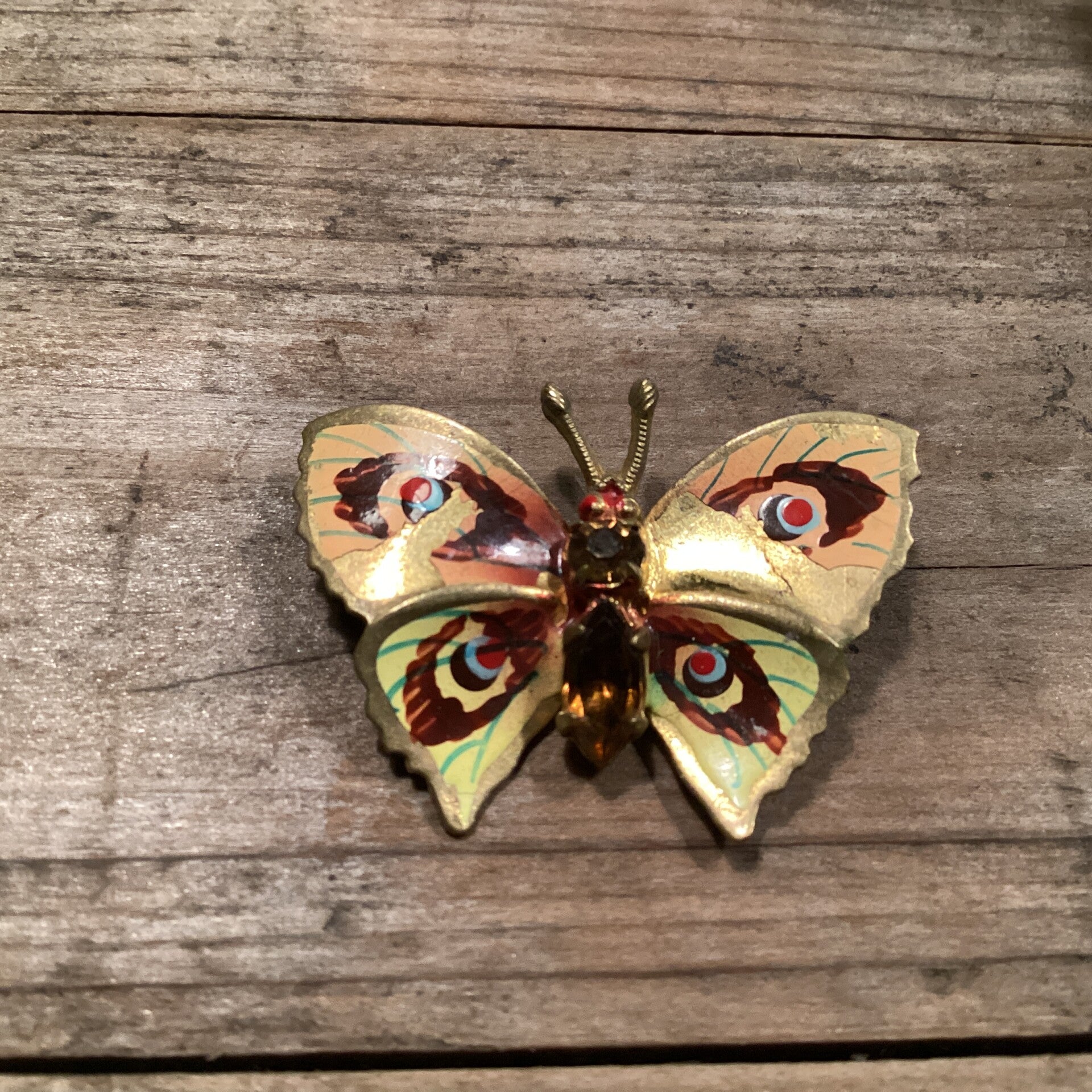 Vintage kleine vlinder broche 3x2,5 cm