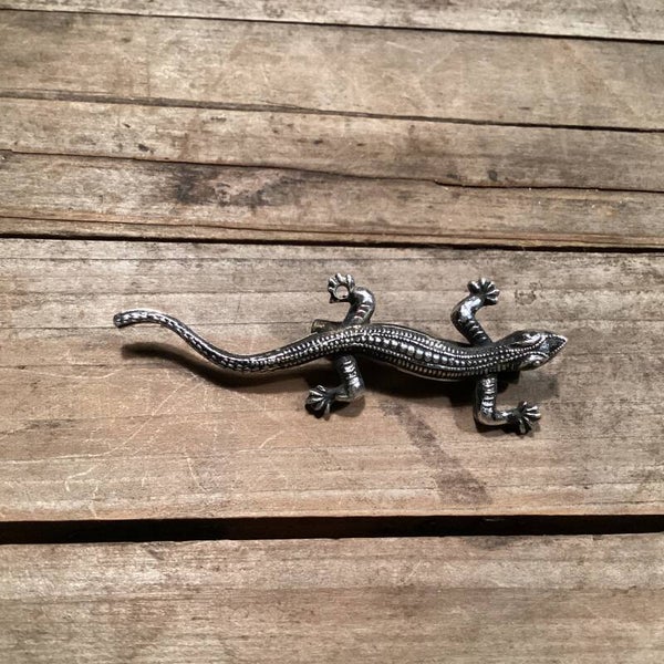 Vintage broche hagedis 6 cm