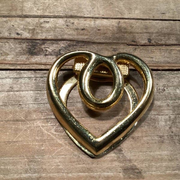 Vintage sjaalspeld Hart 3,5x4 cm