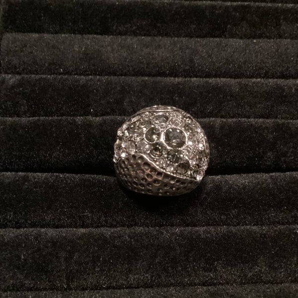 Ring met grijs transparant strass maat 16