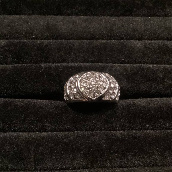 Ring met strasssteentjes, maat 16