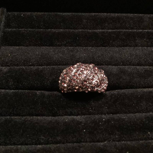 Ring met paars roze strass, maat 17