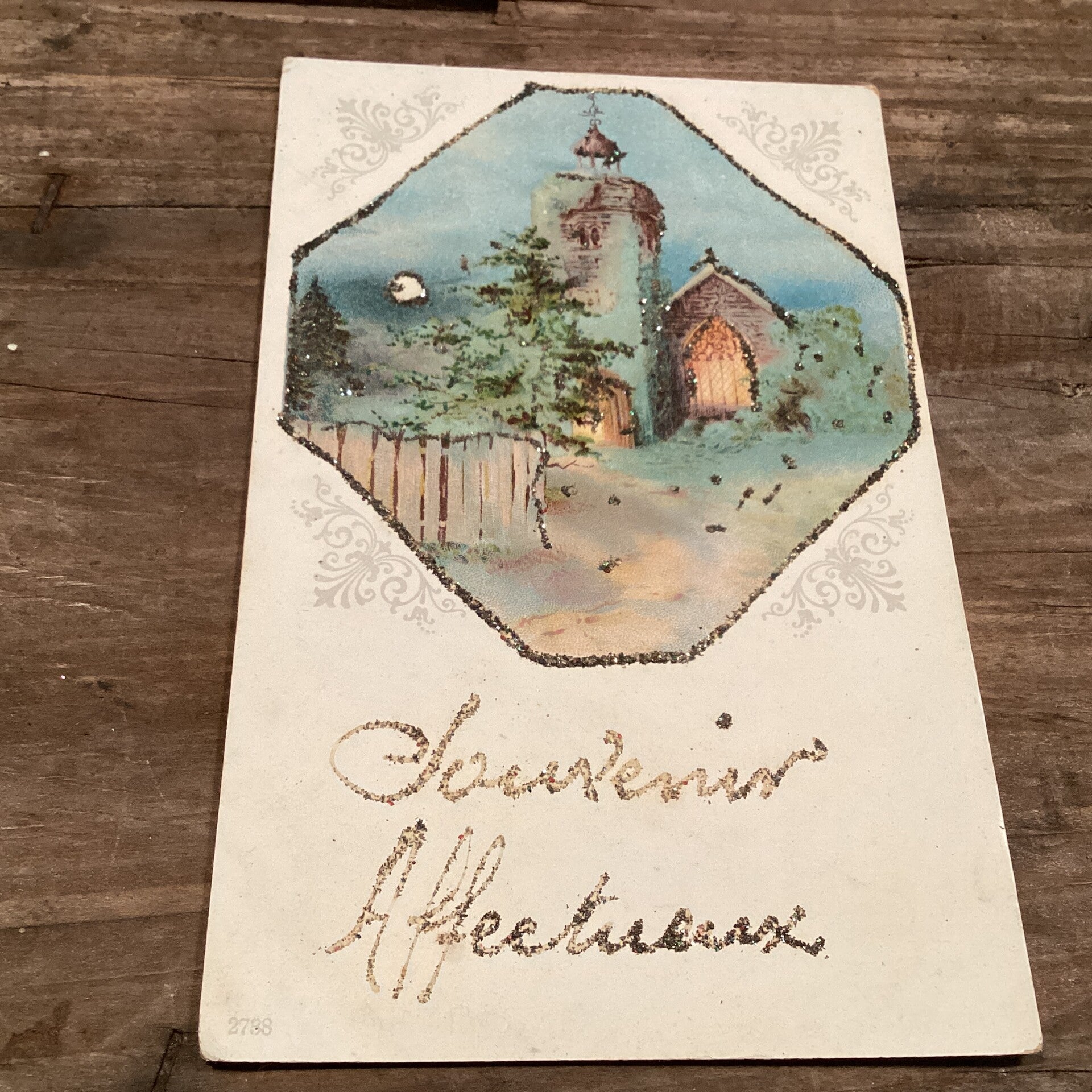 Antiek romantische kaart, onbeschreven