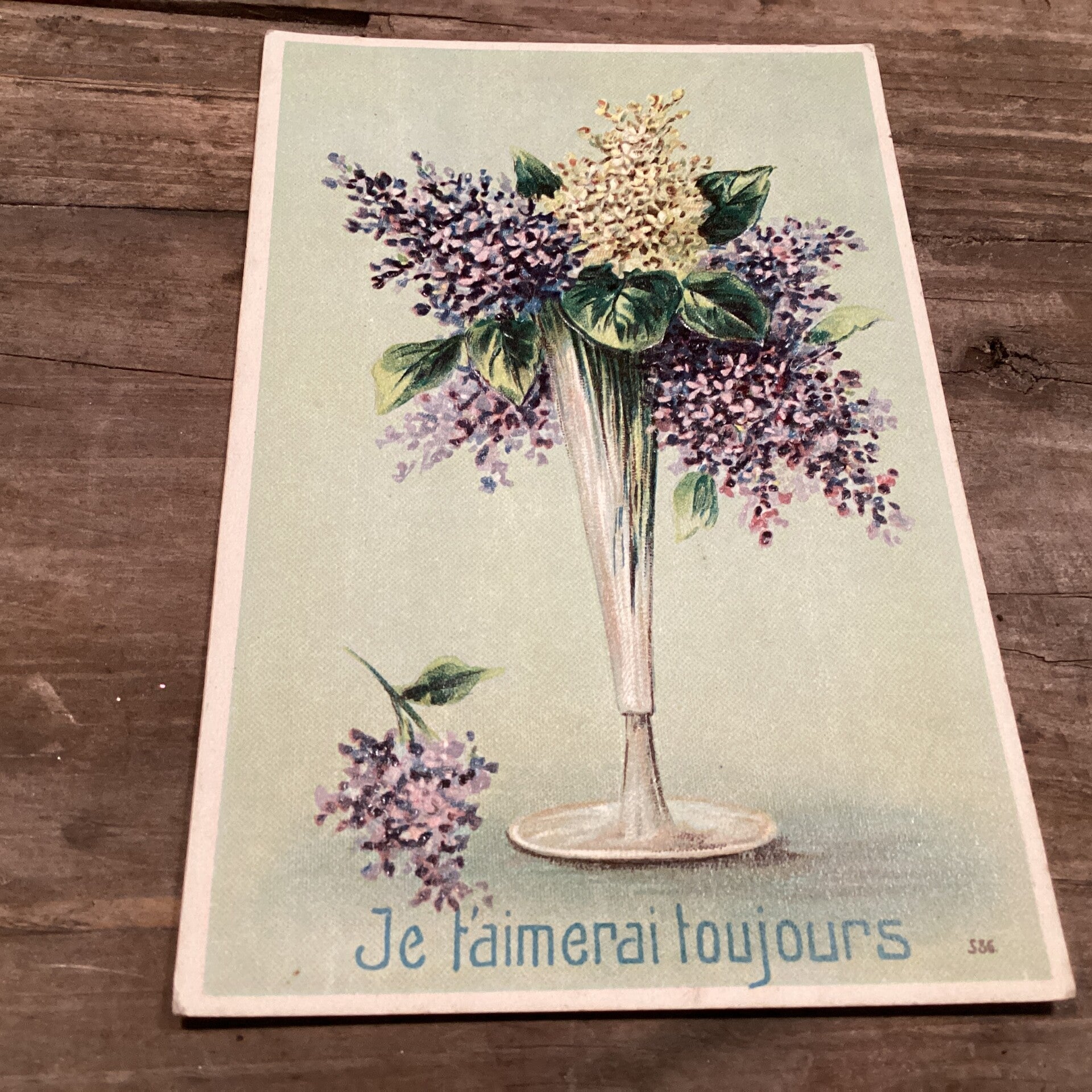 Antiek romantische kaart Je t’aimerai toujours