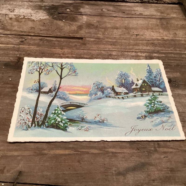 Antieke kerstkaart onbeschreven