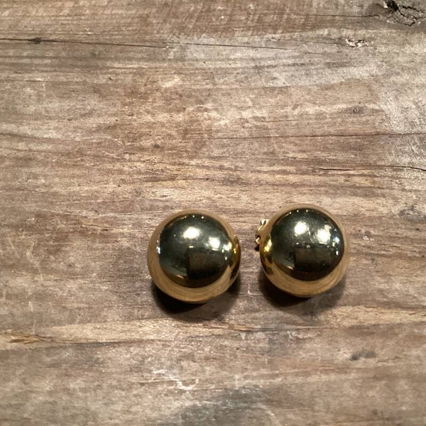 Vintage oorclips goudkleur, 1 cm