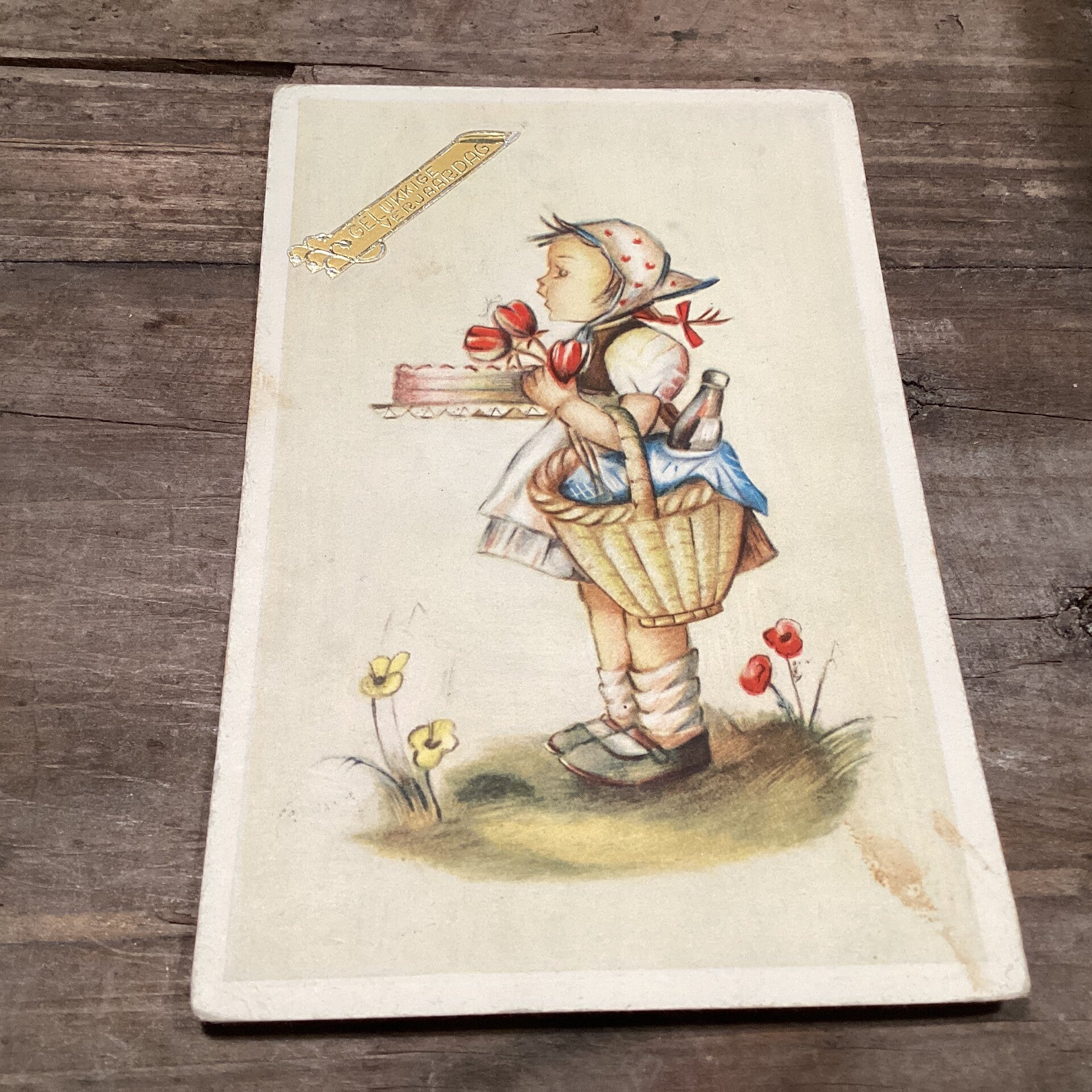 Antieke verjaardagskaart