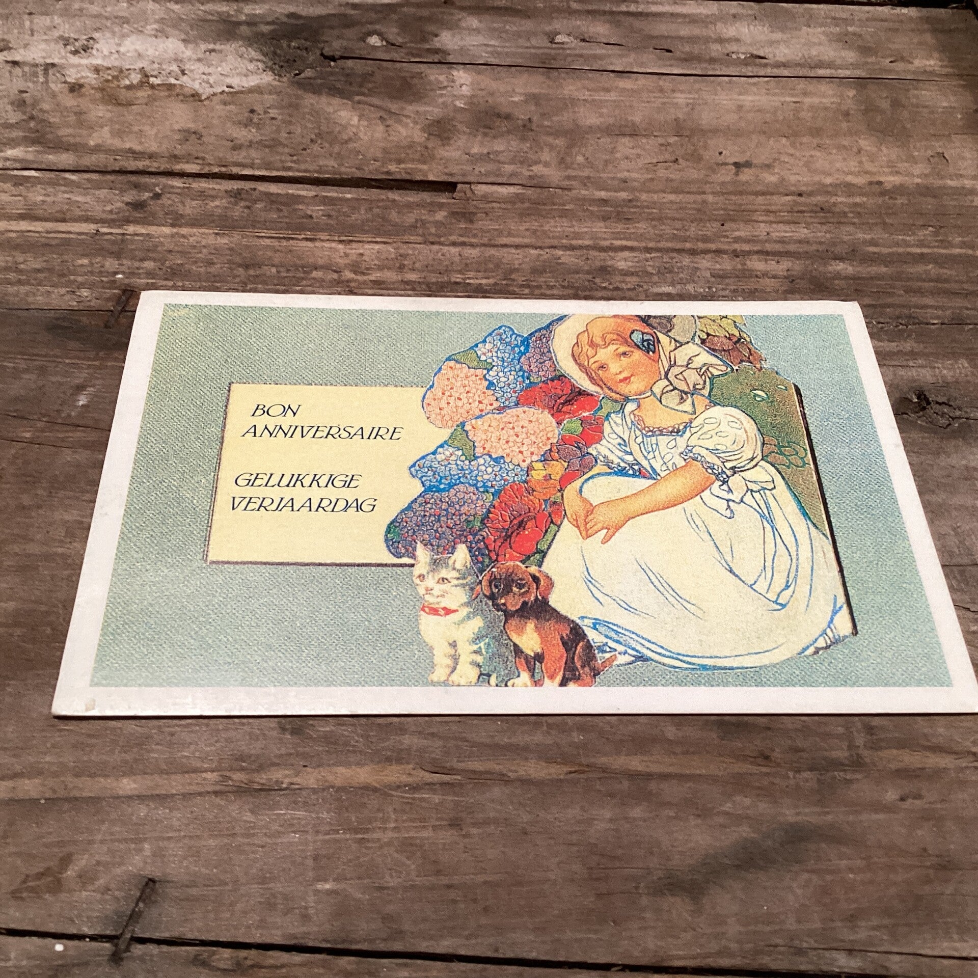 Oude verjaardagskaart, onbeschreven