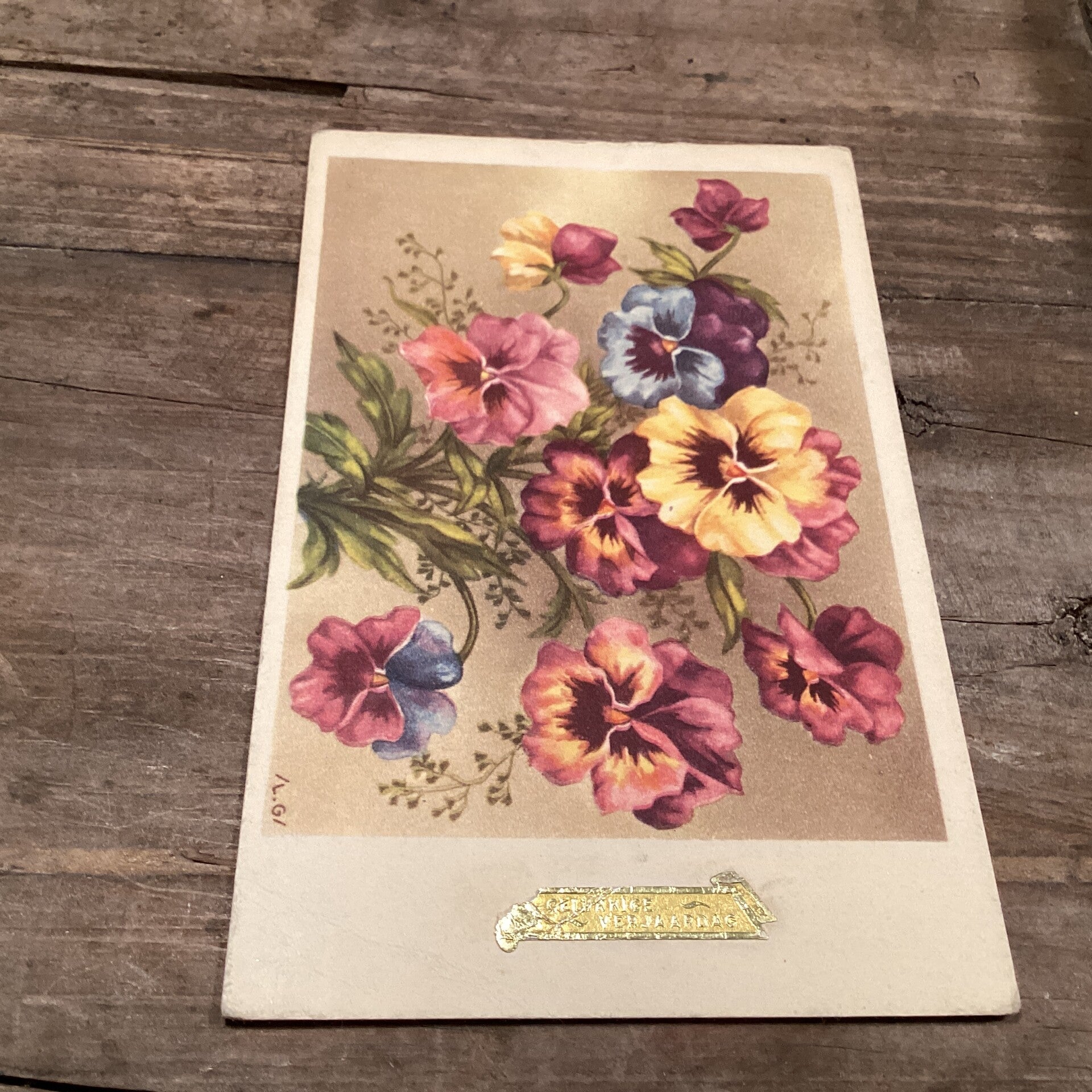 Antieke verjaardagskaart