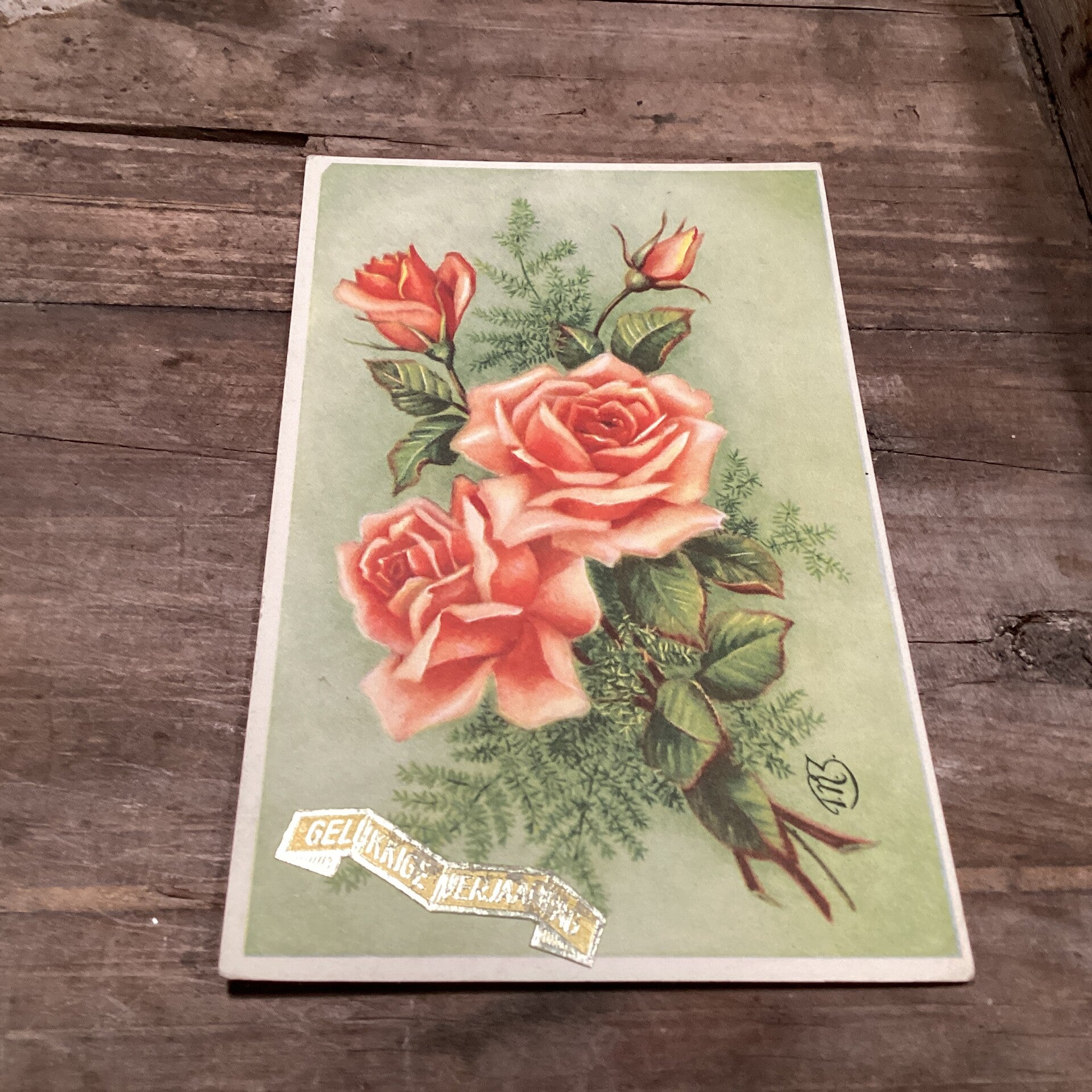 Antieke verjaardagskaart