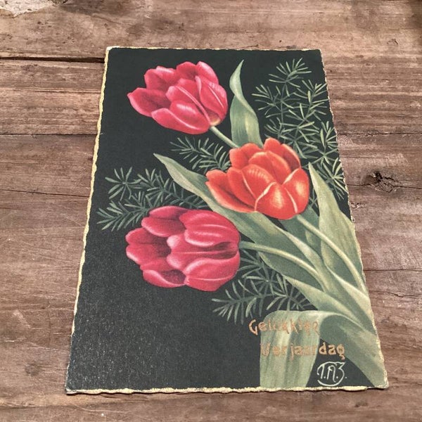 Antieke verjaardagskaart