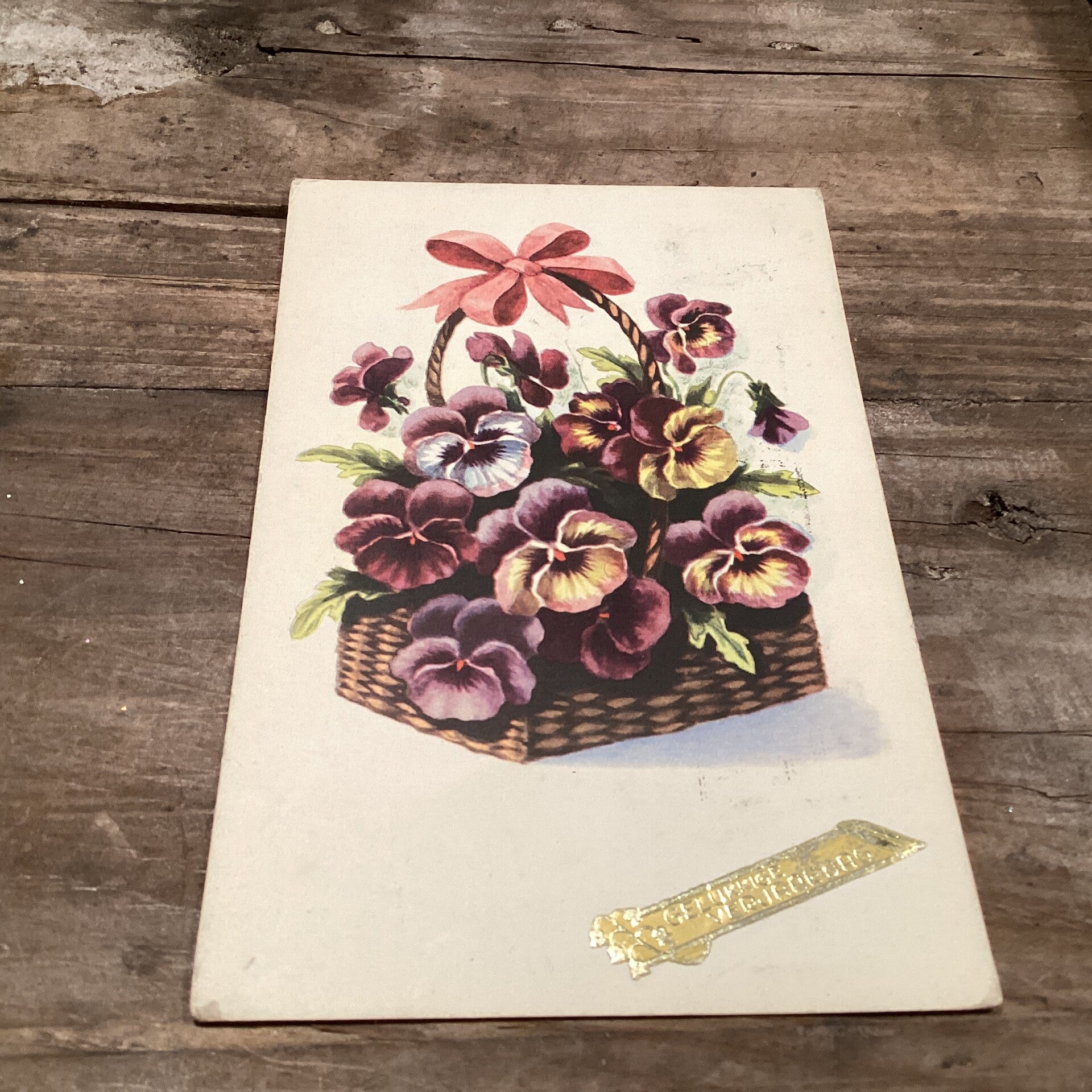 Antieke verjaardagskaart