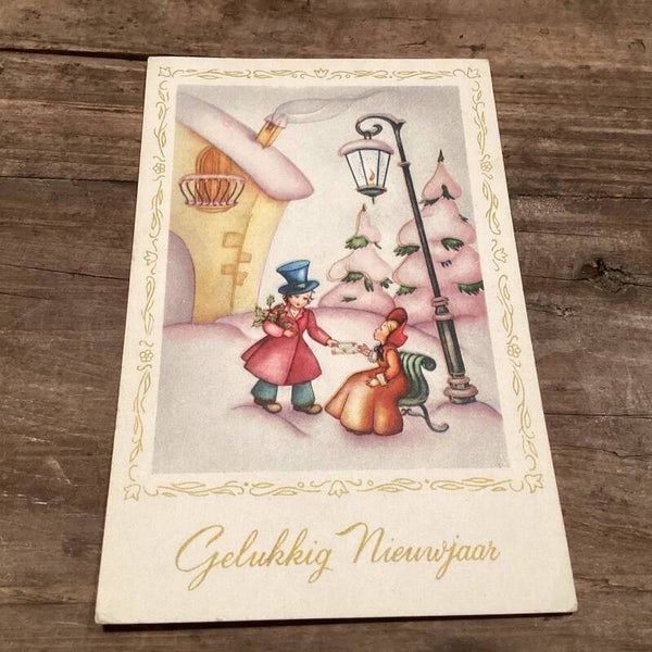 Antieke nieuwjaarskaart