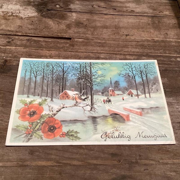 Antieke nieuwjaarskaart